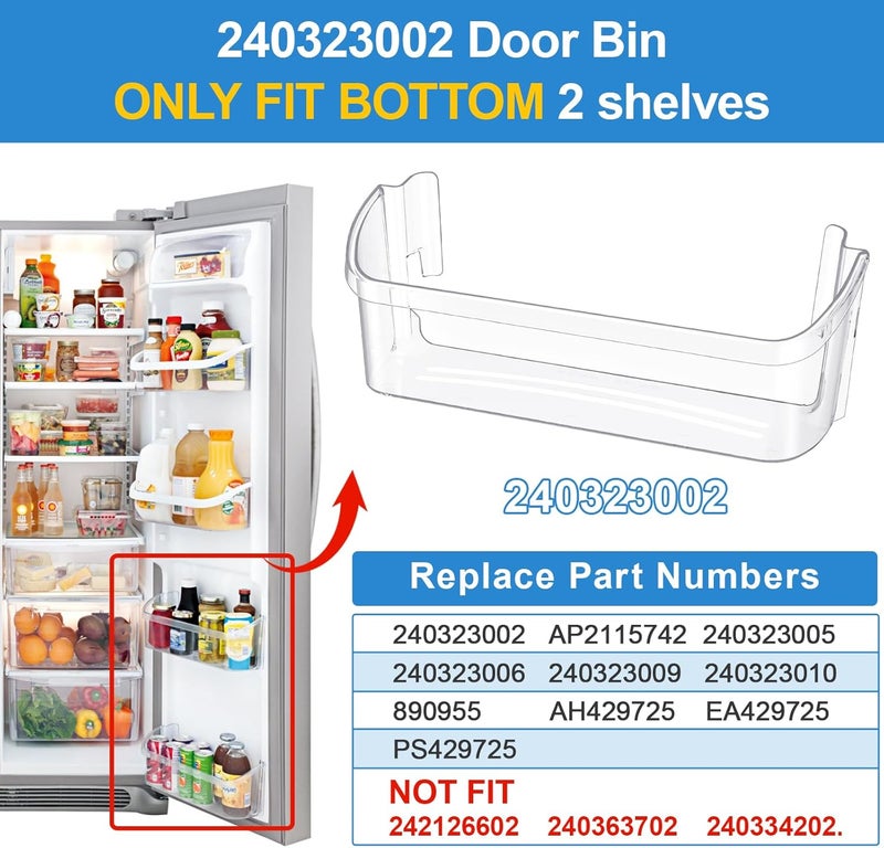 Alvar UPGRADED 240323002 Refrigerator Door Bin Compatible With Frigidaire Gallery Door Shelf Replacement Bottom Fridge Shelves Frigidaire Replacement Door Shelf FGHS2631PF4A FGUS2642LF2 AP2115742 Door Bin - Image 3